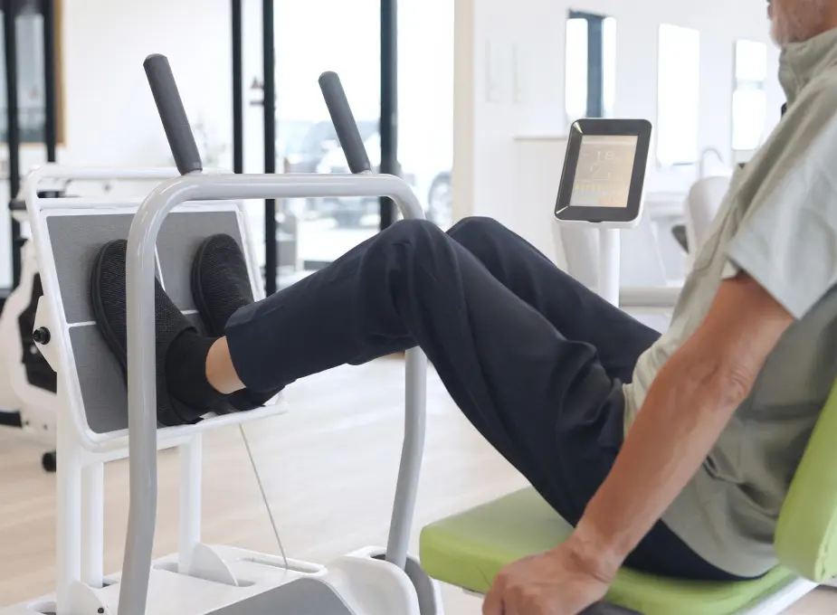 man exercising legs